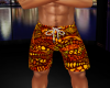 Orange Tribal Shorts