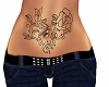 Rose heart belly tattoo