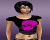 Pink Skull tee in Black