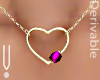 -V- Heart Necklace Gold