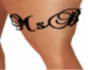 Ms B Xtrabm thigh tattoo