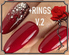 * Red Nails + Rings V.2
