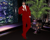 Men Suit Deep Red