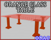 Clear Orange Glass Table