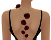 burgandy rose necklace