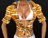 orange plaid crop top (f