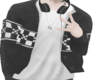 Hcheckered cardigan