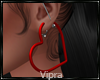 Heart Red Earrings