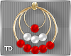 Red White Hoop Earrings