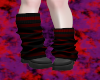 Striped Boots rd&blk