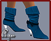 Blue Suede Ankle Boots