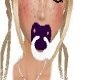 Purple and white paci