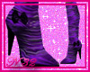 [n32] satin boots purple