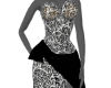 Q - SHIMMER GOWN - BK/WH