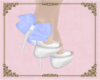A: White n blue bow heel