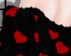 Black Red Heart Fur
