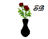 SB* Black Vase/ Roses