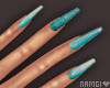 *N Ombre Nails Turquoise