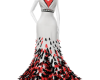 White Red Feather Dress