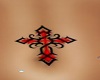 cross belly tattoo