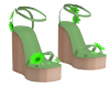 Green Floral Sandals