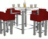 Chrome Red Bar Table Set
