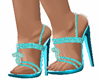 silver/blue sandals