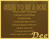 Rules to be a Doll
