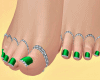 Feet + Green Nails