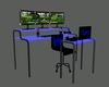 Blue Gamer Cuddle Desk