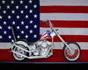 Harley with USA flag