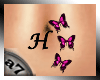 tatto Buterflies leter H