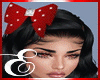 RED HAIR BOW w DIAMONDS