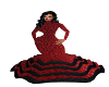 gown knit red black