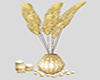 Gold Feather Floor Vase