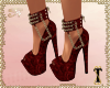 ![T] Crimson Lace Heels