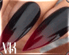 VK~Black Red Nails