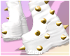 Spike Boots White Gold