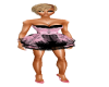 Black,pink feather dress