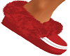 {D}Red Fuzzy Slippers