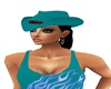 TEAL WESTERN HAT