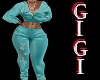 GM Teal Flower Sweats