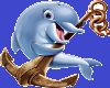 Dolphin w/Anchor sticker