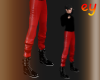 ey red pants + black b