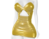 069 Satin yellow Dress L