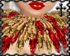 * Sequin Neck Gld/Red