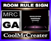 ROOM RULE SIGN