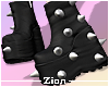 Spike Boots Black Silver