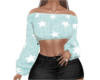 short sweater stars mint