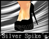 [Q!] Silver Spike Heels